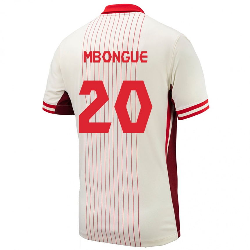 Niño Fútbol Camiseta Canadá Hugo Mbongue #20 Blanco 2ª Equipación 24-26 Argentina