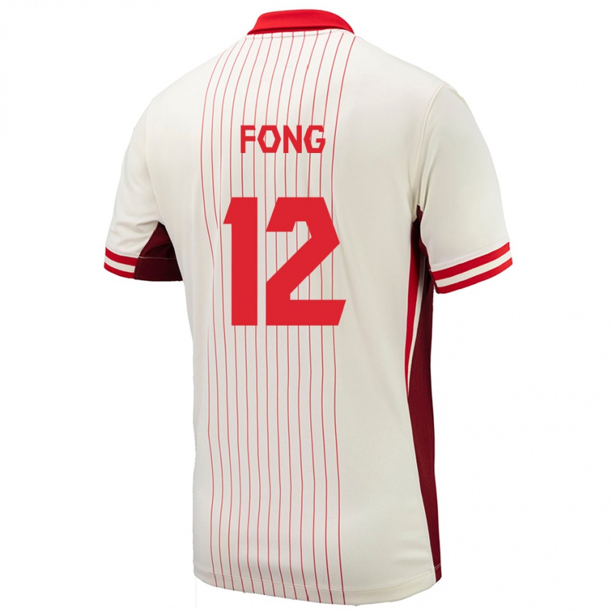 Niño Fútbol Camiseta Canadá Aidan Fong #12 Blanco 2ª Equipación 24-26 Argentina