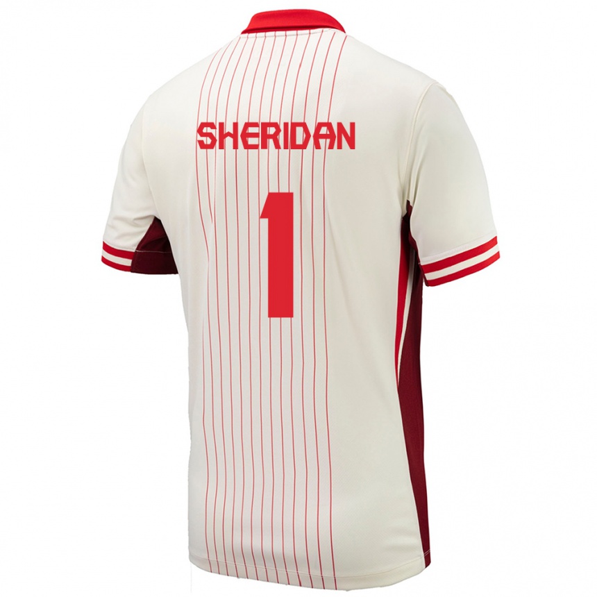 Niño Fútbol Camiseta Canadá Kailen Sheridan #1 Blanco 2ª Equipación 24-26 Argentina