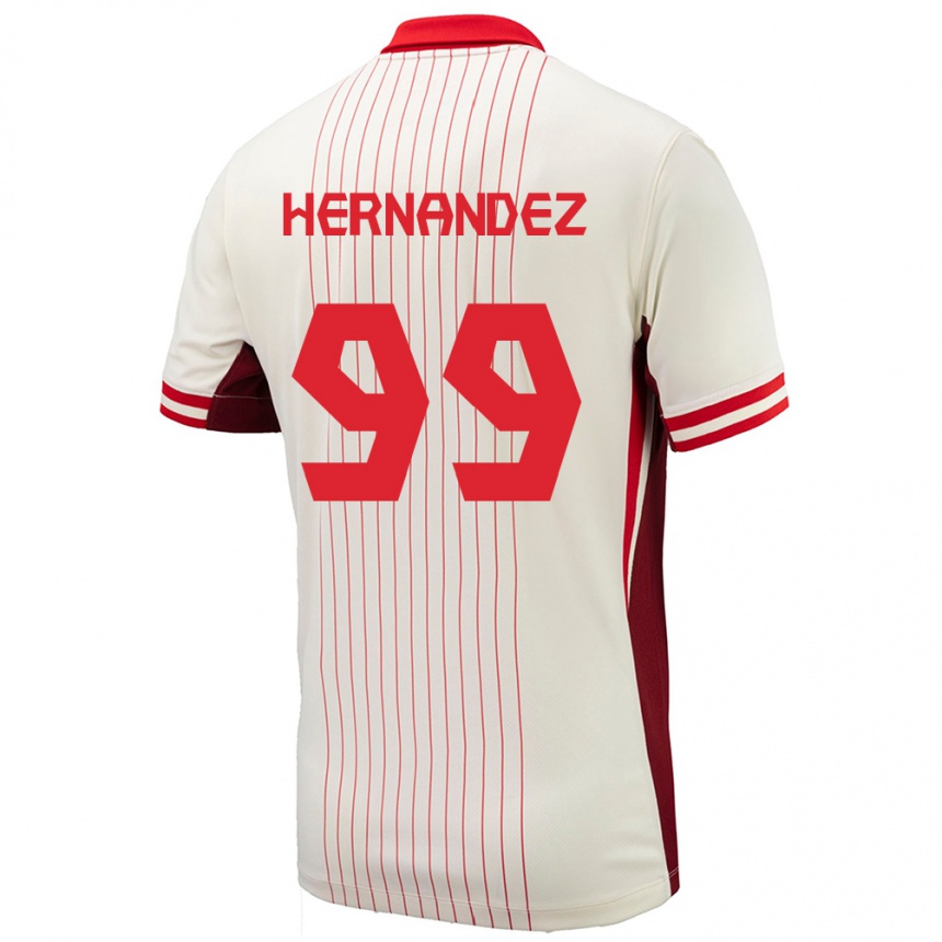 Niño Fútbol Camiseta Canadá Jeneva Hernandez Gray #99 Blanco 2ª Equipación 24-26 Argentina