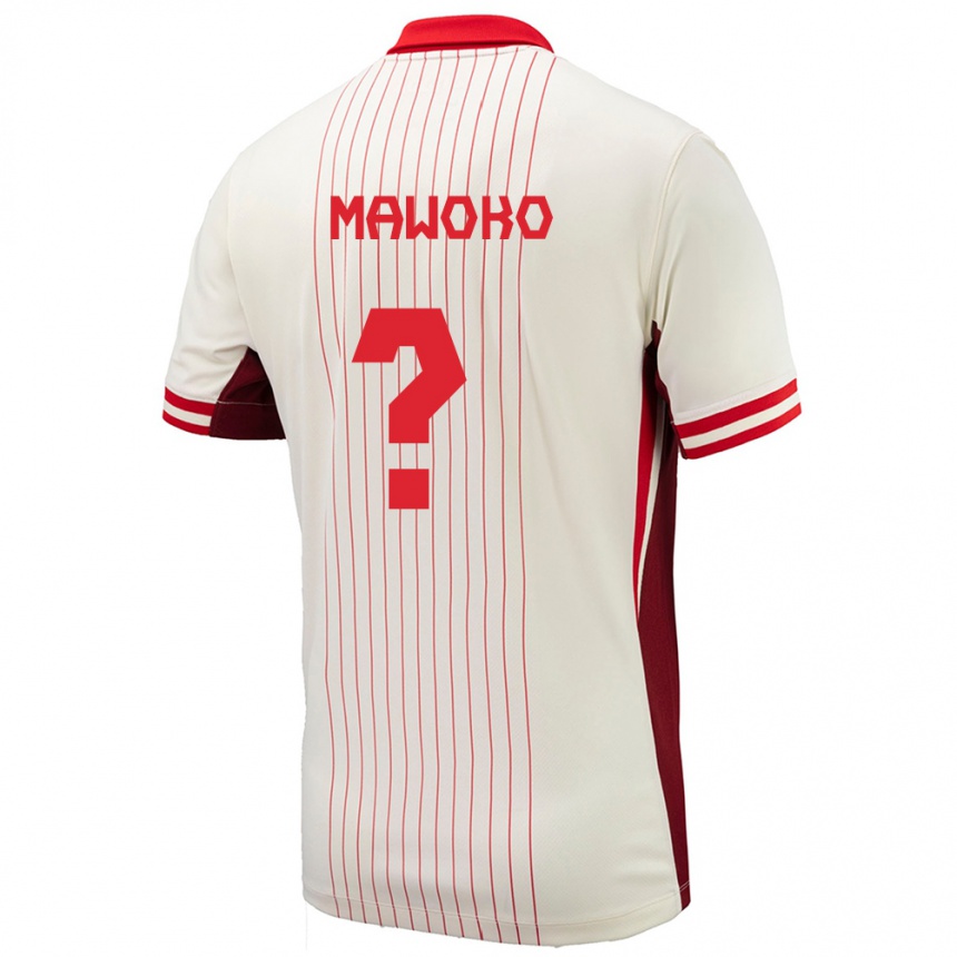 Niño Fútbol Camiseta Canadá Kundai Mawoko #0 Blanco 2ª Equipación 24-26 Argentina