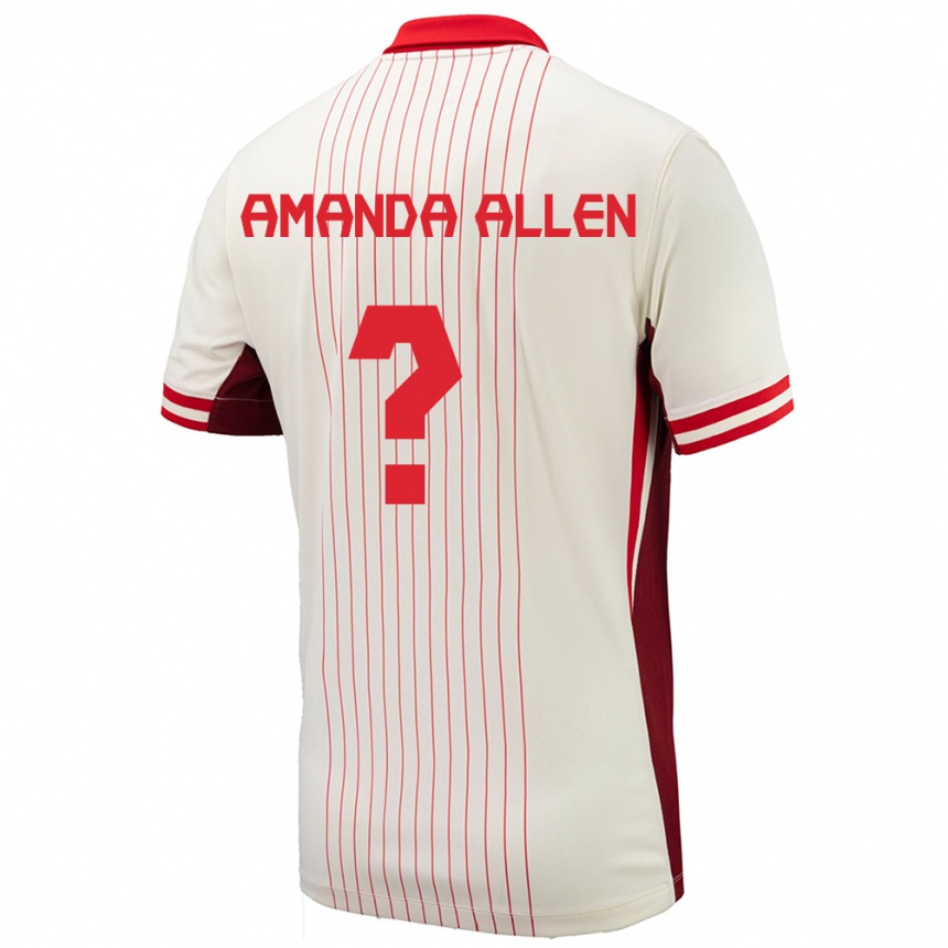 Niño Fútbol Camiseta Canadá Amanda Allen #0 Blanco 2ª Equipación 24-26 Argentina