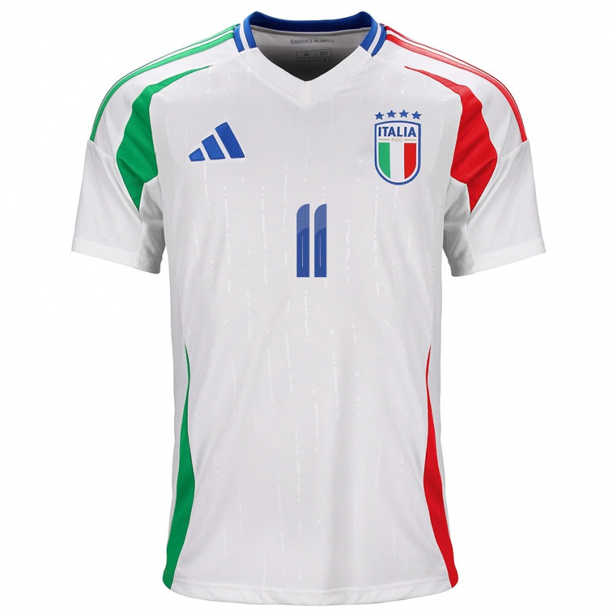 Niño Fútbol Camiseta Italia Giacomo Raspadori #11 Blanco 2ª Equipación 24-26 Argentina