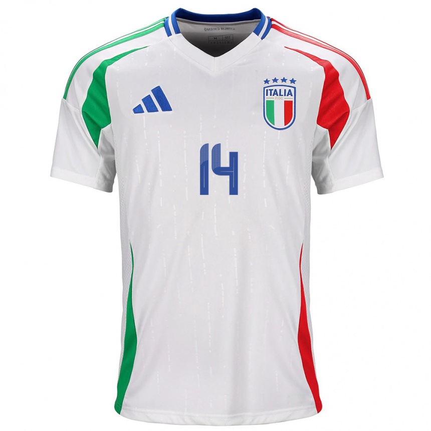 Niño Fútbol Camiseta Italia Federico Chiesa #14 Blanco 2ª Equipación 24-26 Argentina