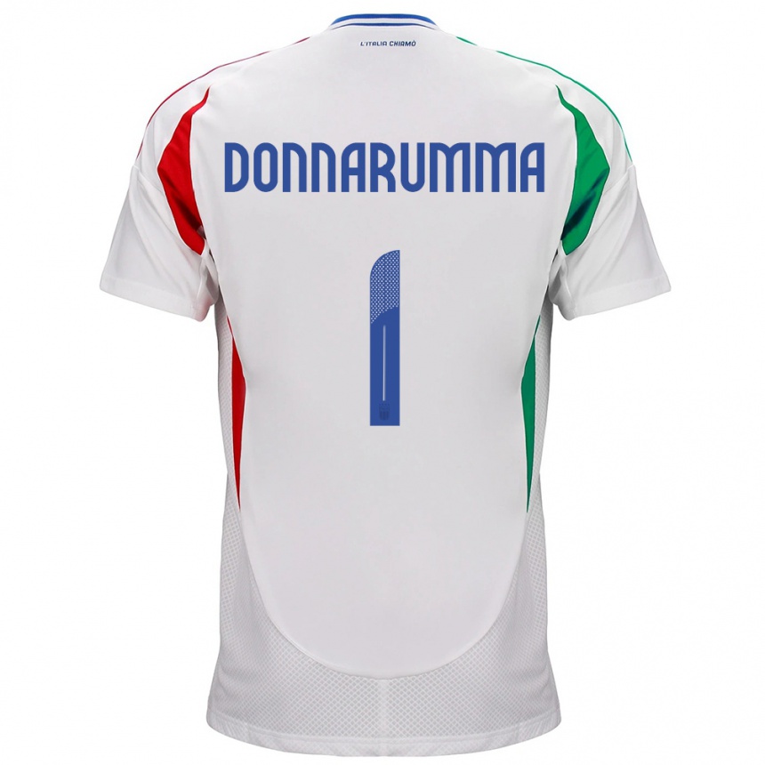 Niño Fútbol Camiseta Italia Gianluigi Donnarumma #1 Blanco 2ª Equipación 24-26 Argentina