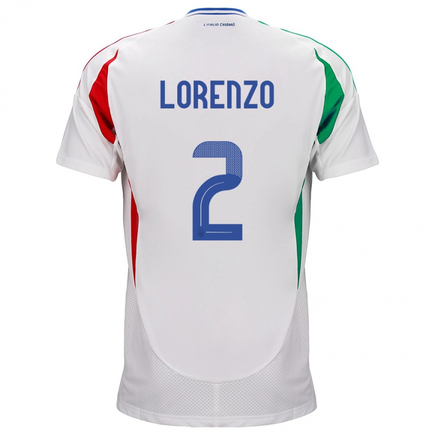 Niño Fútbol Camiseta Italia Giovanni Di Lorenzo #2 Blanco 2ª Equipación 24-26 Argentina