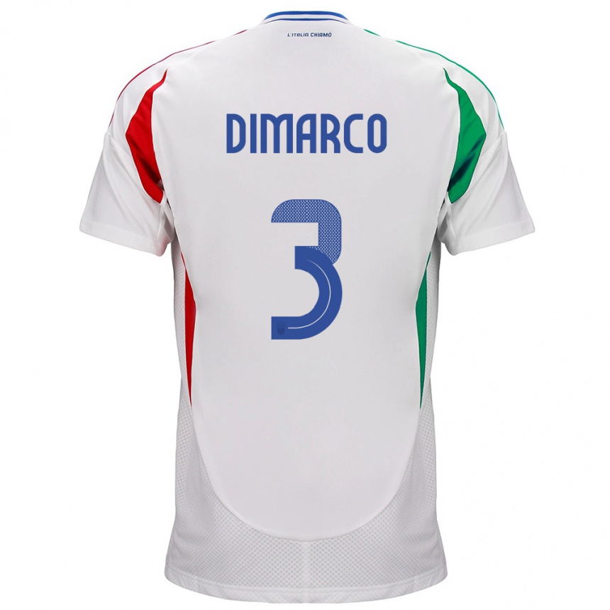 Niño Fútbol Camiseta Italia Federico Dimarco #3 Blanco 2ª Equipación 24-26 Argentina