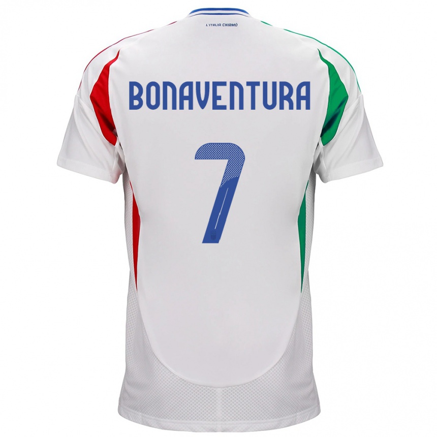 Niño Fútbol Camiseta Italia Giacomo Bonaventura #7 Blanco 2ª Equipación 24-26 Argentina