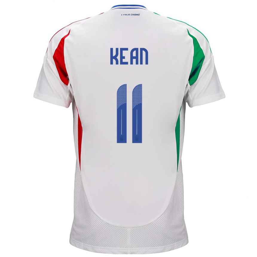 Niño Fútbol Camiseta Italia Moise Kean #11 Blanco 2ª Equipación 24-26 Argentina