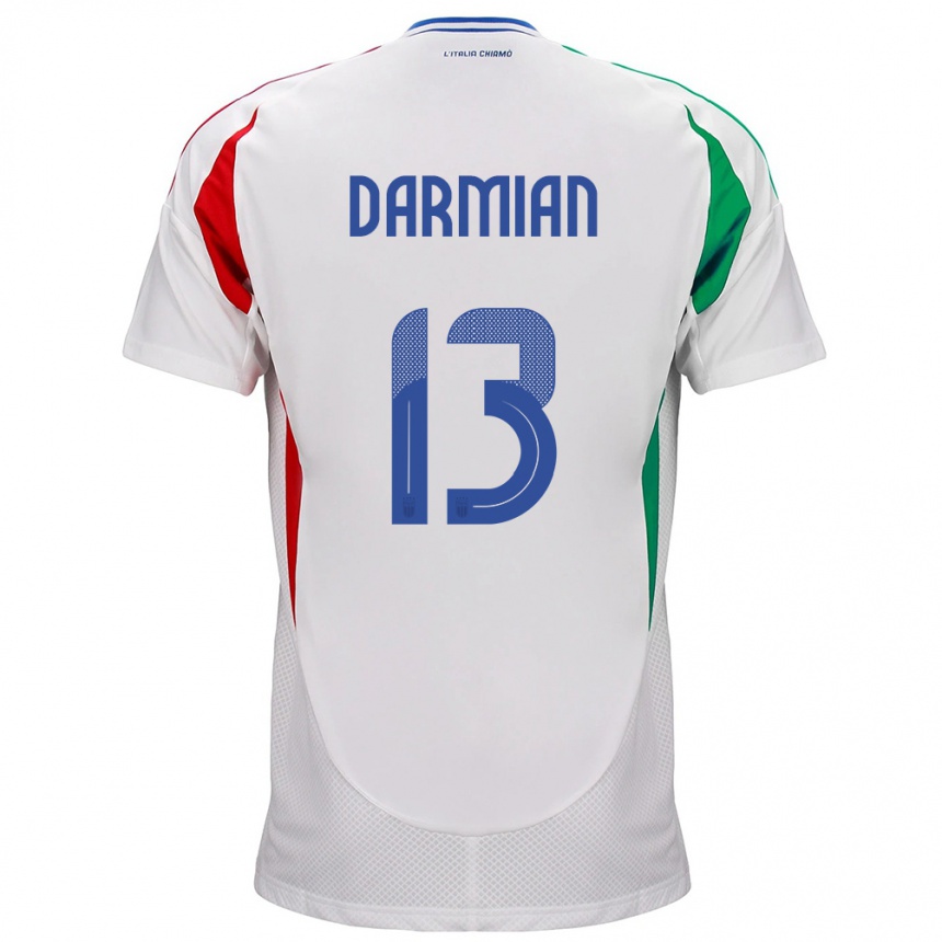 Niño Fútbol Camiseta Italia Matteo Darmian #13 Blanco 2ª Equipación 24-26 Argentina