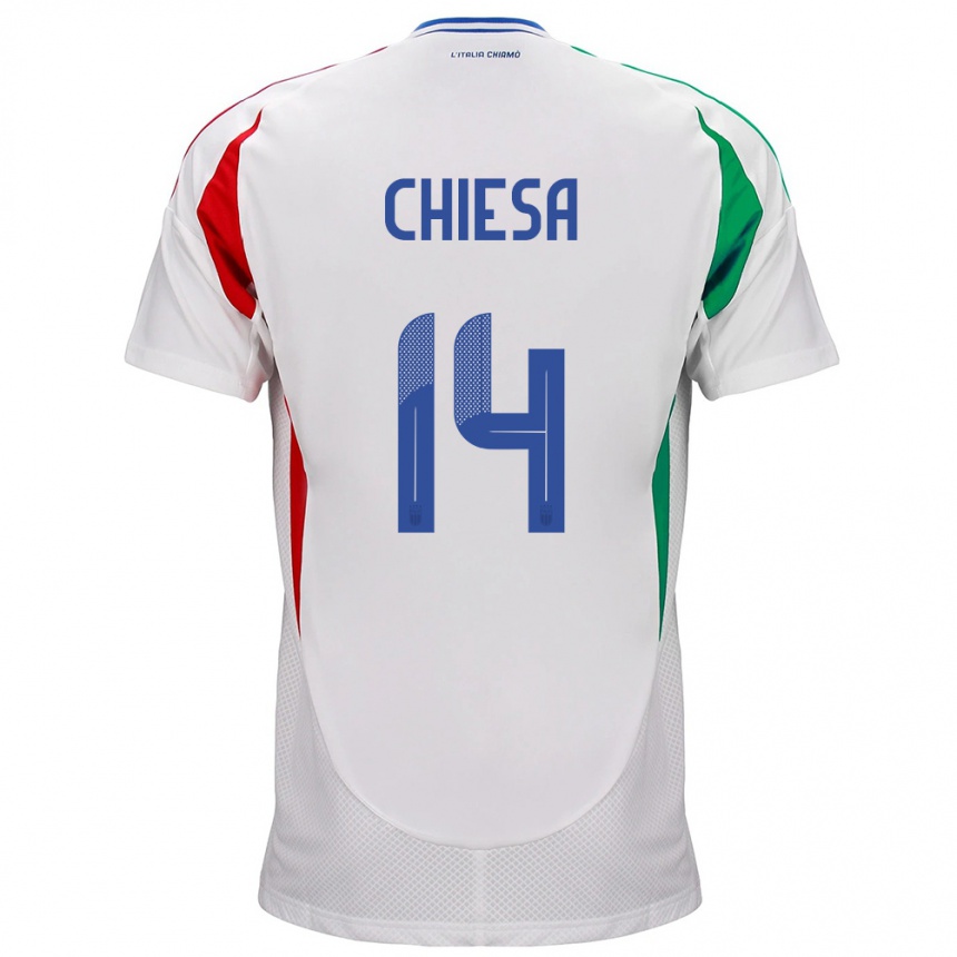 Niño Fútbol Camiseta Italia Federico Chiesa #14 Blanco 2ª Equipación 24-26 Argentina