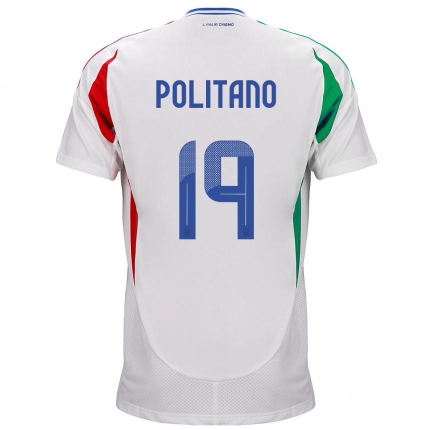 Niño Fútbol Camiseta Italia Matteo Politano #19 Blanco 2ª Equipación 24-26 Argentina