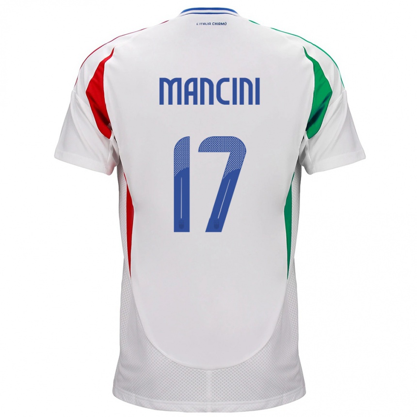 Niño Fútbol Camiseta Italia Gianluca Mancini #17 Blanco 2ª Equipación 24-26 Argentina