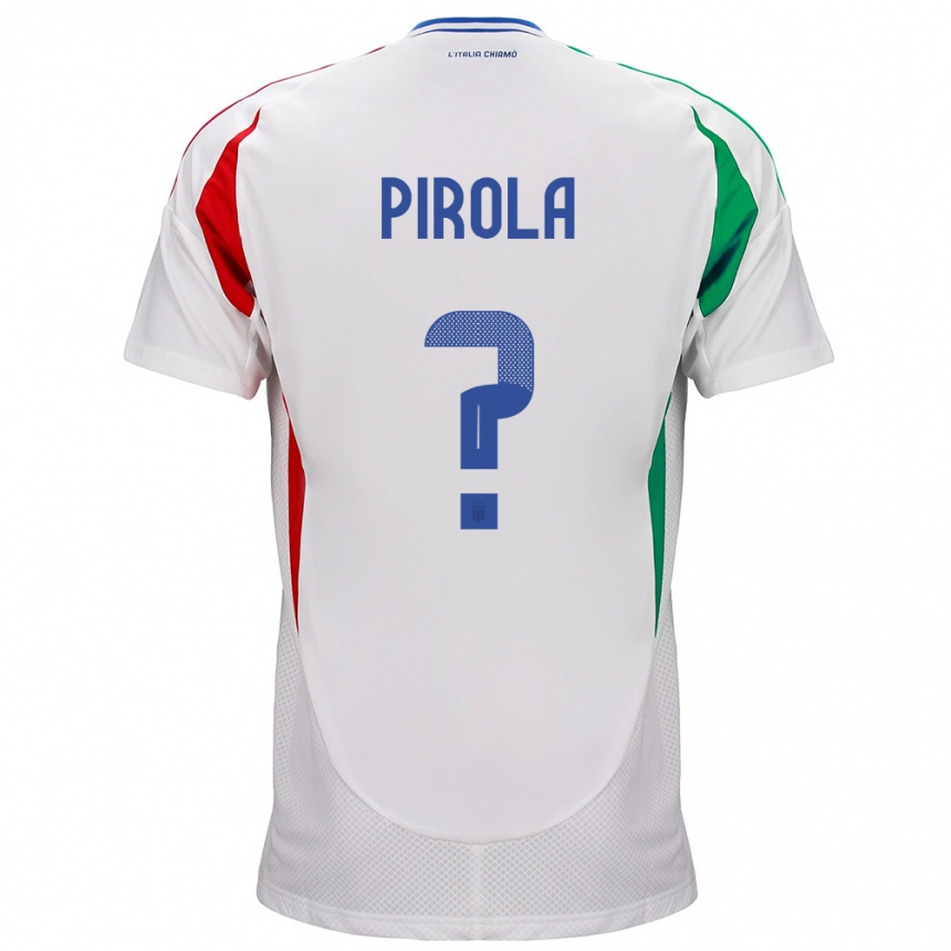 Niño Fútbol Camiseta Italia Lorenzo Pirola #0 Blanco 2ª Equipación 24-26 Argentina