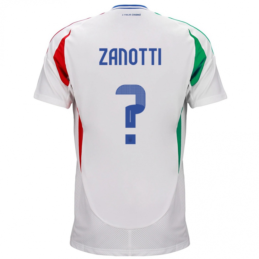 Niño Fútbol Camiseta Italia Mattia Zanotti #0 Blanco 2ª Equipación 24-26 Argentina