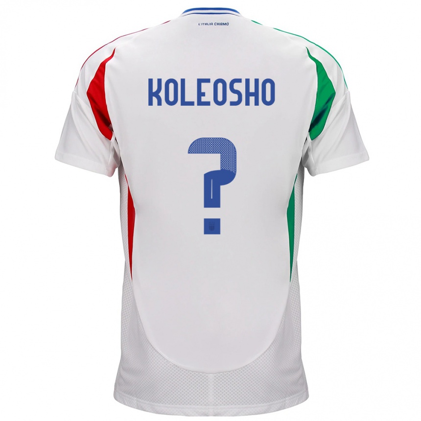 Niño Fútbol Camiseta Italia Luca Koleosho #0 Blanco 2ª Equipación 24-26 Argentina