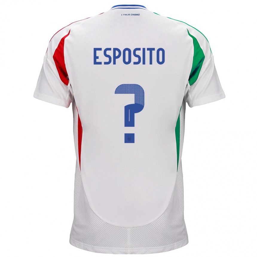 Niño Fútbol Camiseta Italia Francesco Pio Esposito #0 Blanco 2ª Equipación 24-26 Argentina