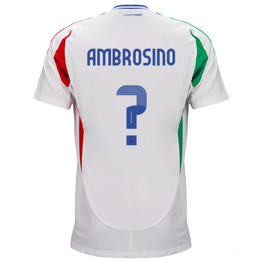 Niño Fútbol Camiseta Italia Giuseppe Ambrosino #0 Blanco 2ª Equipación 24-26 Argentina