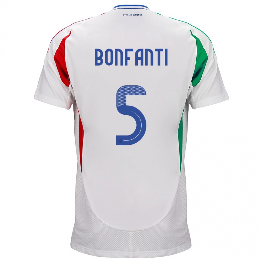 Niño Fútbol Camiseta Italia Giovanni Bonfanti #5 Blanco 2ª Equipación 24-26 Argentina