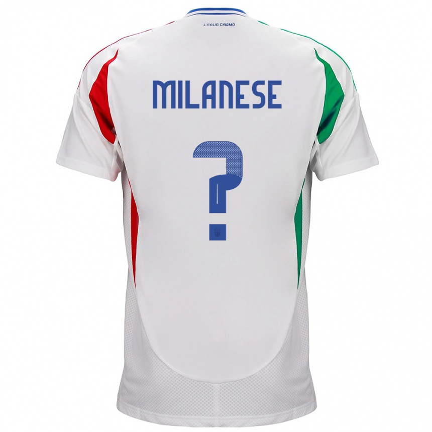 Niño Fútbol Camiseta Italia Tommaso Milanese #0 Blanco 2ª Equipación 24-26 Argentina