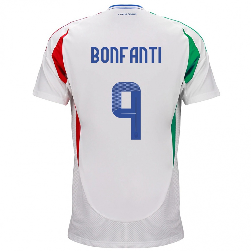 Niño Fútbol Camiseta Italia Nicholas Bonfanti #9 Blanco 2ª Equipación 24-26 Argentina