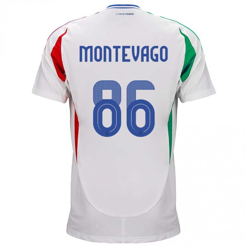 Niño Fútbol Camiseta Italia Daniele Montevago #86 Blanco 2ª Equipación 24-26 Argentina