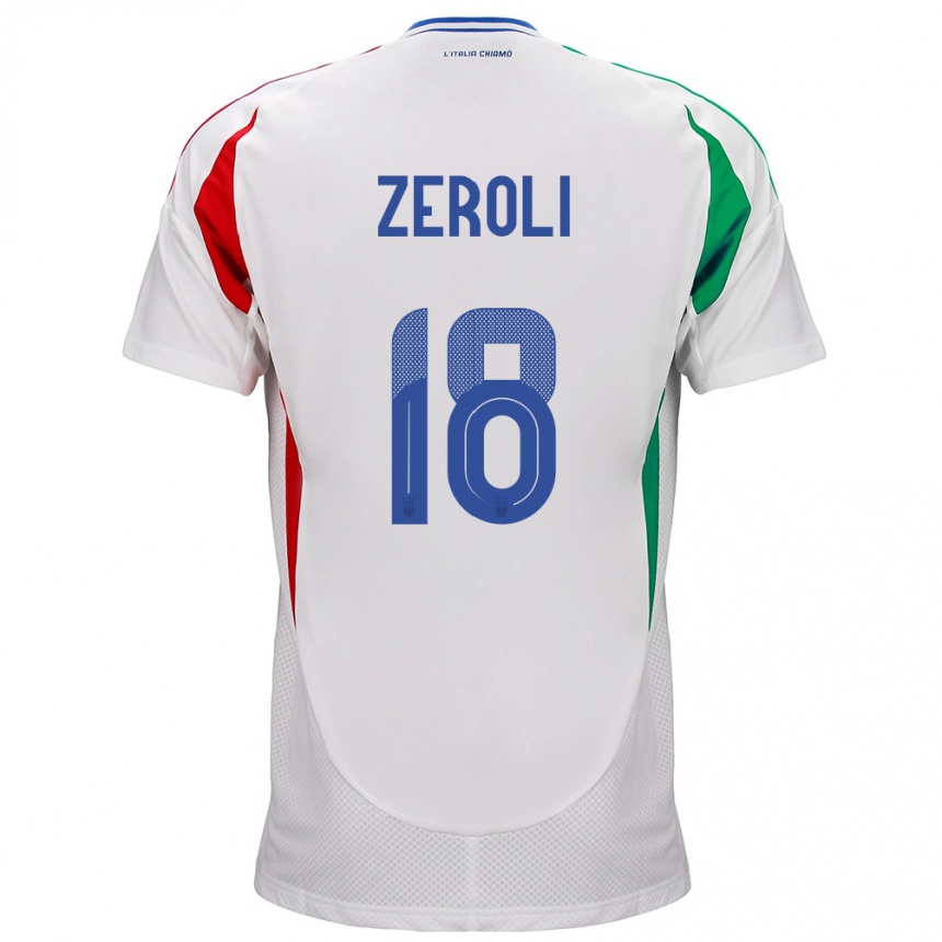 Niño Fútbol Camiseta Italia Kevin Zeroli #18 Blanco 2ª Equipación 24-26 Argentina