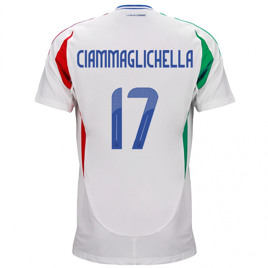 Niño Fútbol Camiseta Italia Aaron Ciammaglichella #17 Blanco 2ª Equipación 24-26 Argentina