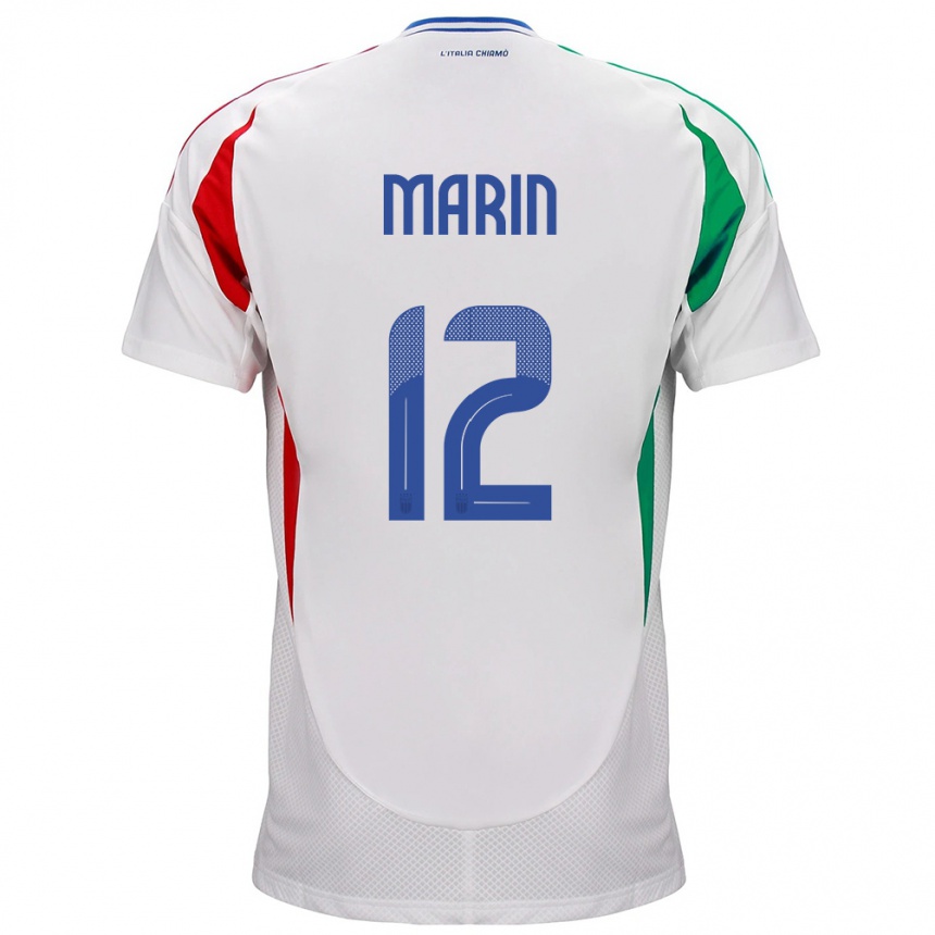 Niño Fútbol Camiseta Italia Renato Marin #12 Blanco 2ª Equipación 24-26 Argentina