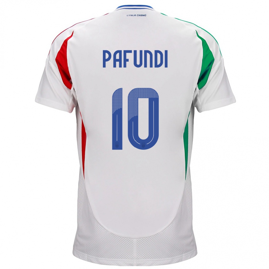 Niño Fútbol Camiseta Italia Simone Pafundi #10 Blanco 2ª Equipación 24-26 Argentina