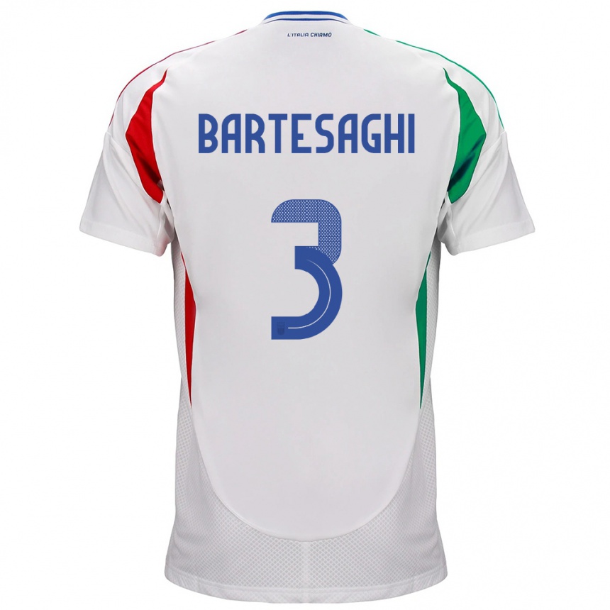 Niño Fútbol Camiseta Italia Davide Bartesaghi #3 Blanco 2ª Equipación 24-26 Argentina