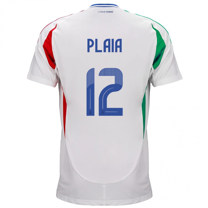 Niño Fútbol Camiseta Italia Francesco Plaia #12 Blanco 2ª Equipación 24-26 Argentina