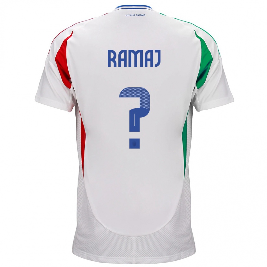 Niño Fútbol Camiseta Italia Gabriel Ramaj #0 Blanco 2ª Equipación 24-26 Argentina