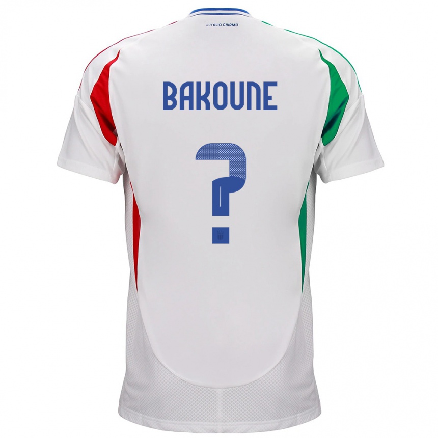 Niño Fútbol Camiseta Italia Adam Bakoune #0 Blanco 2ª Equipación 24-26 Argentina