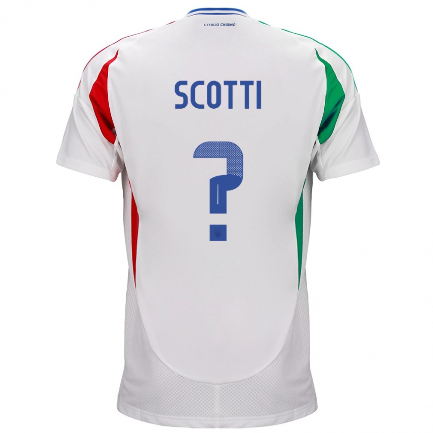 Niño Fútbol Camiseta Italia Filippo Scotti #0 Blanco 2ª Equipación 24-26 Argentina