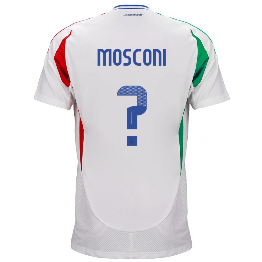 Niño Fútbol Camiseta Italia Mattia Mosconi #0 Blanco 2ª Equipación 24-26 Argentina