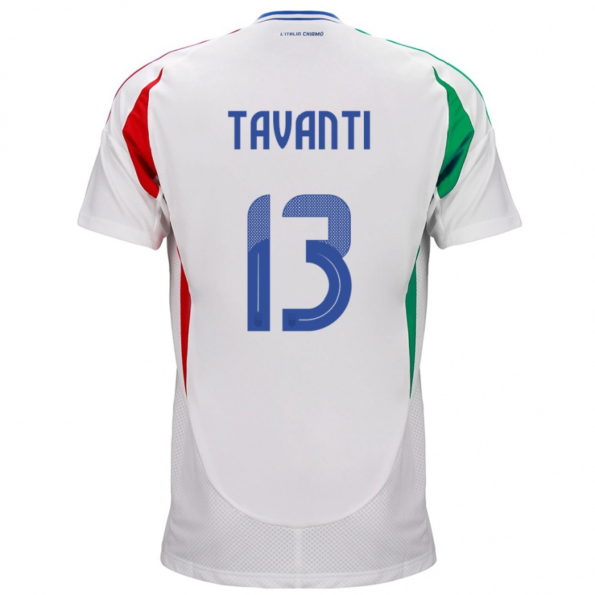 Niño Fútbol Camiseta Italia Samuele Tavanti #13 Blanco 2ª Equipación 24-26 Argentina