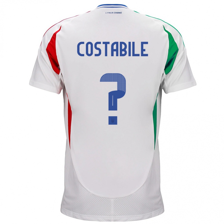 Niño Fútbol Camiseta Italia Cristian Costabile #0 Blanco 2ª Equipación 24-26 Argentina