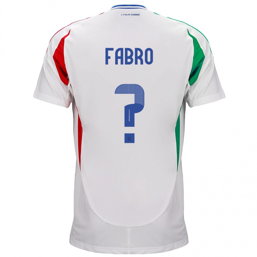 Niño Fútbol Camiseta Italia Jacopo Del Fabro #0 Blanco 2ª Equipación 24-26 Argentina