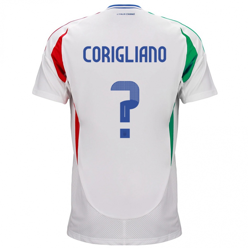 Niño Fútbol Camiseta Italia Thomas Corigliano #0 Blanco 2ª Equipación 24-26 Argentina