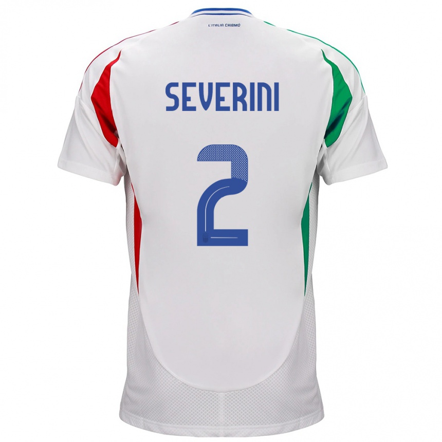 Niño Fútbol Camiseta Italia Emma Severini #2 Blanco 2ª Equipación 24-26 Argentina