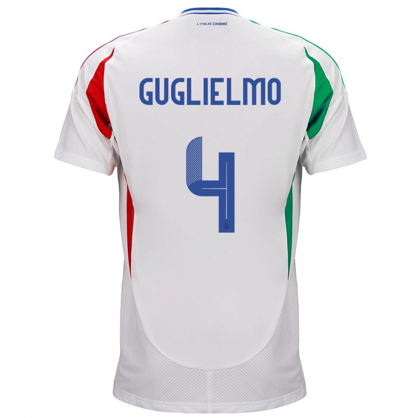 Niño Fútbol Camiseta Italia Lucia Di Guglielmo #4 Blanco 2ª Equipación 24-26 Argentina