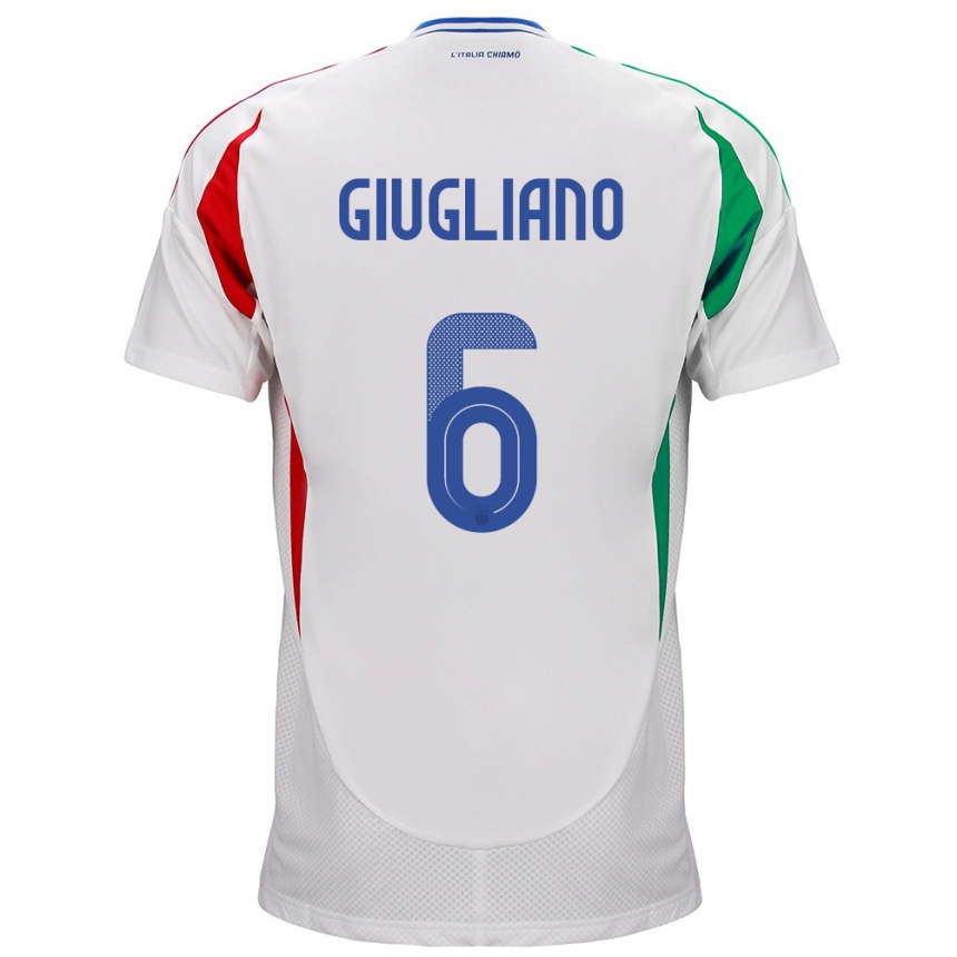 Niño Fútbol Camiseta Italia Manuela Giugliano #6 Blanco 2ª Equipación 24-26 Argentina