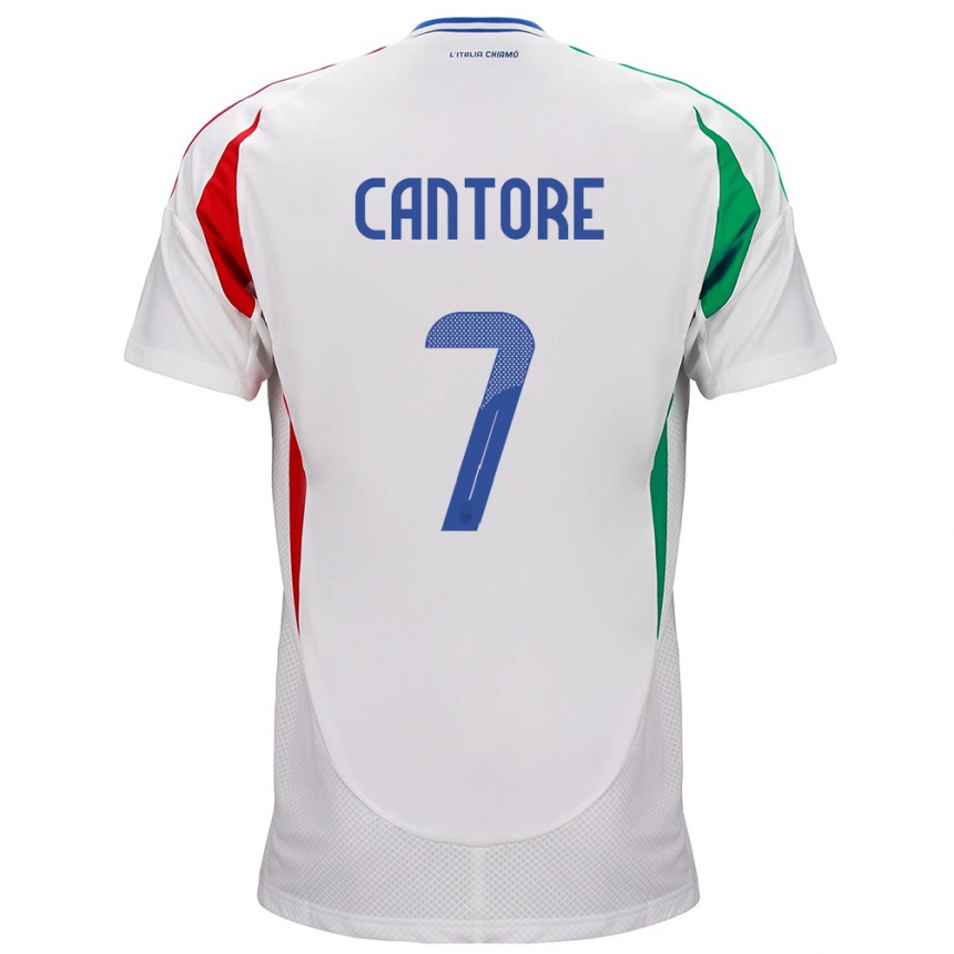 Niño Fútbol Camiseta Italia Sofia Cantore #7 Blanco 2ª Equipación 24-26 Argentina