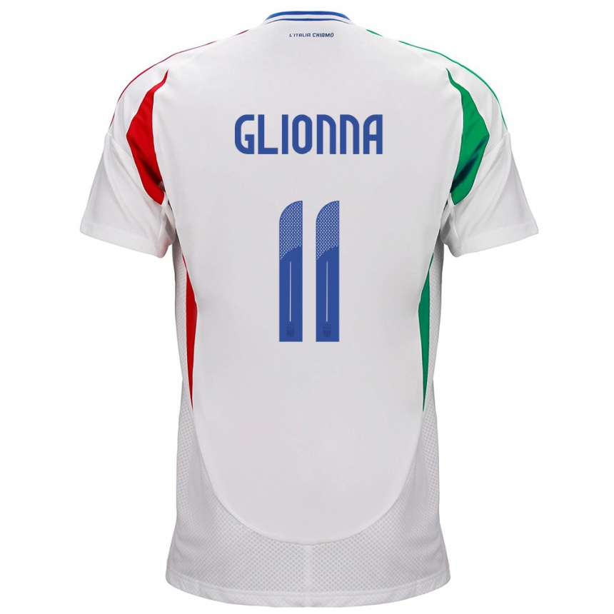 Niño Fútbol Camiseta Italia Benedetta Glionna #11 Blanco 2ª Equipación 24-26 Argentina