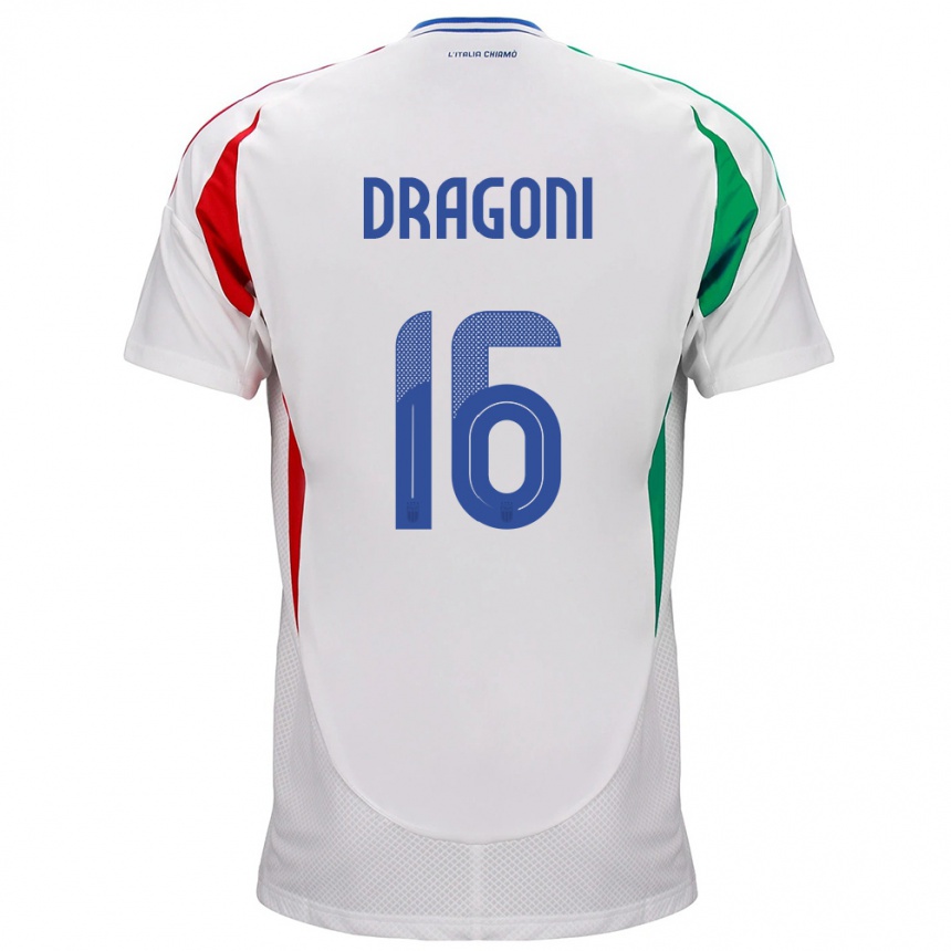 Niño Fútbol Camiseta Italia Giulia Dragoni #16 Blanco 2ª Equipación 24-26 Argentina