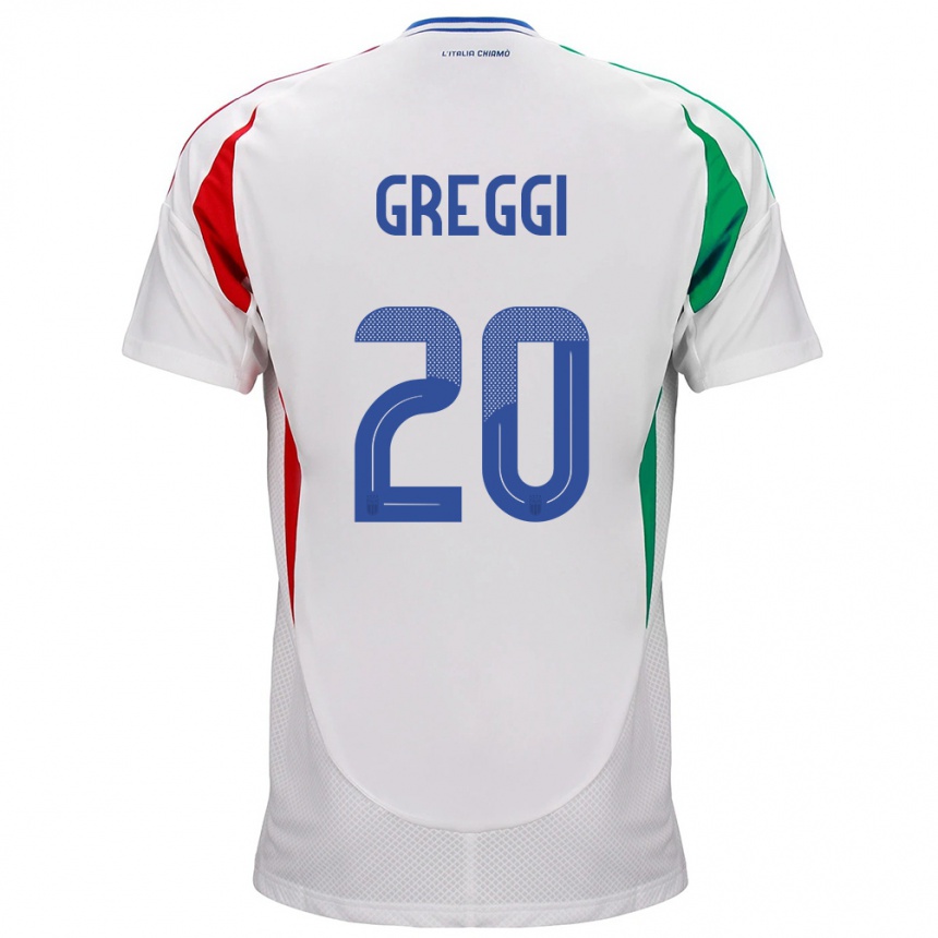 Niño Fútbol Camiseta Italia Giada Greggi #20 Blanco 2ª Equipación 24-26 Argentina