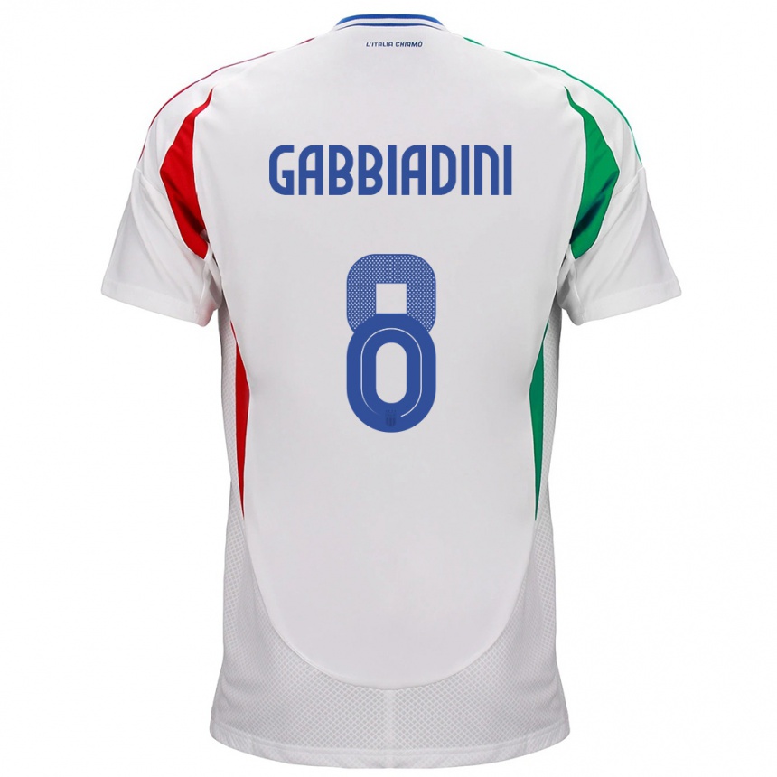 Niño Fútbol Camiseta Italia Melania Gabbiadini #8 Blanco 2ª Equipación 24-26 Argentina