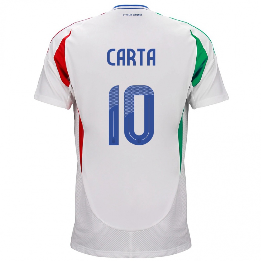 Niño Fútbol Camiseta Italia Antonella Carta #10 Blanco 2ª Equipación 24-26 Argentina