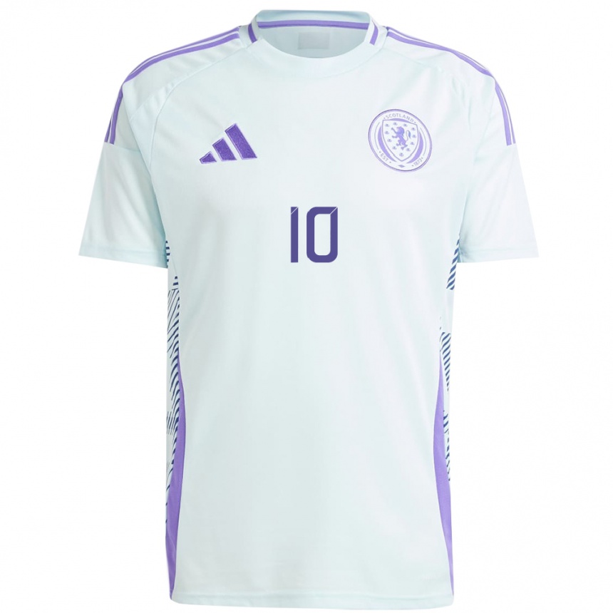 Niño Fútbol Camiseta Escocia Calum Adamson #10 Azul Menta Claro 2ª Equipación 24-26 Argentina